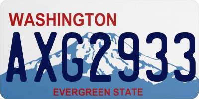 WA license plate AXG2933