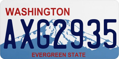 WA license plate AXG2935