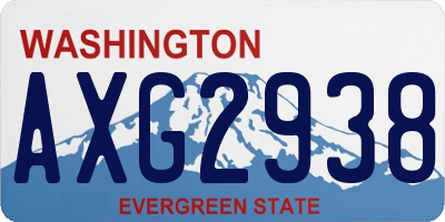 WA license plate AXG2938