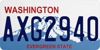 WA license plate AXG2940