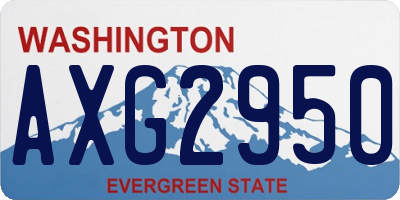 WA license plate AXG2950