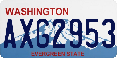 WA license plate AXG2953
