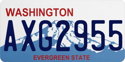 WA license plate AXG2955