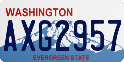 WA license plate AXG2957