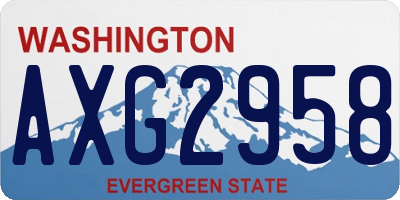 WA license plate AXG2958
