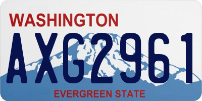 WA license plate AXG2961