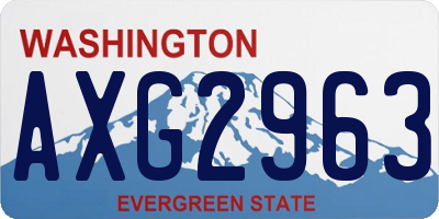 WA license plate AXG2963