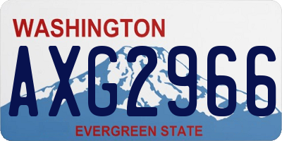 WA license plate AXG2966
