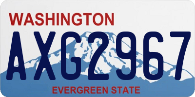 WA license plate AXG2967