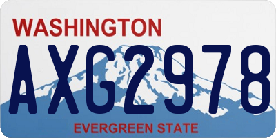 WA license plate AXG2978