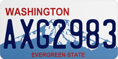 WA license plate AXG2983