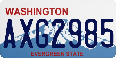 WA license plate AXG2985