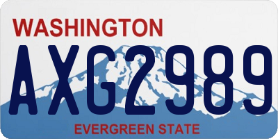 WA license plate AXG2989