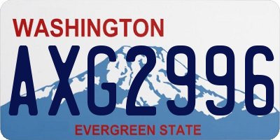 WA license plate AXG2996