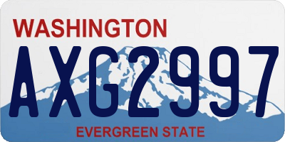 WA license plate AXG2997