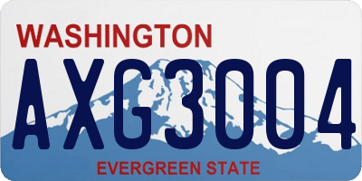 WA license plate AXG3004