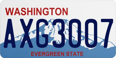 WA license plate AXG3007
