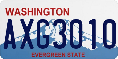 WA license plate AXG3010