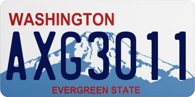 WA license plate AXG3011