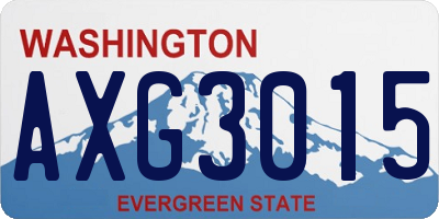 WA license plate AXG3015
