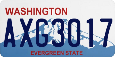 WA license plate AXG3017