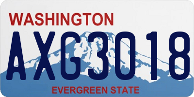 WA license plate AXG3018