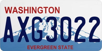 WA license plate AXG3022