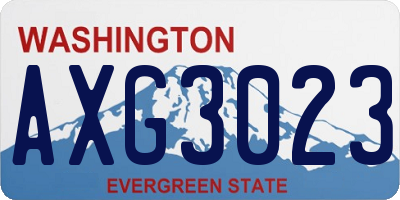WA license plate AXG3023