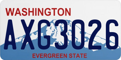 WA license plate AXG3026
