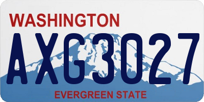 WA license plate AXG3027