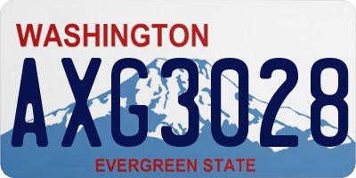 WA license plate AXG3028