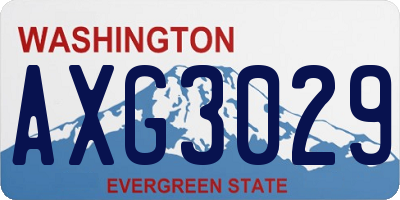 WA license plate AXG3029