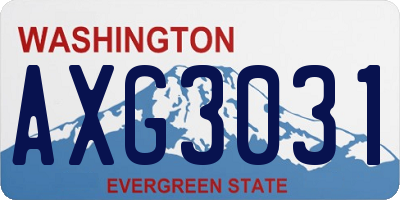 WA license plate AXG3031