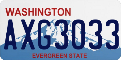 WA license plate AXG3033
