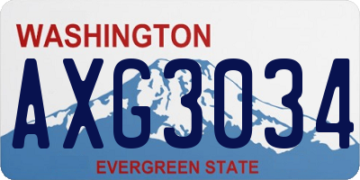 WA license plate AXG3034