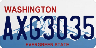 WA license plate AXG3035