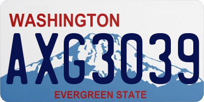 WA license plate AXG3039