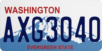 WA license plate AXG3040