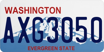 WA license plate AXG3050
