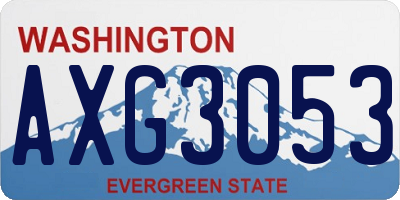 WA license plate AXG3053