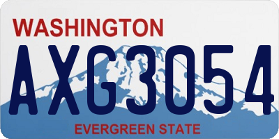 WA license plate AXG3054