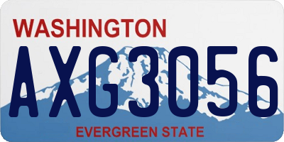 WA license plate AXG3056