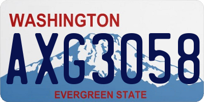 WA license plate AXG3058