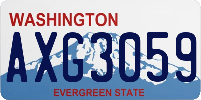 WA license plate AXG3059