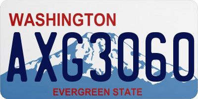 WA license plate AXG3060