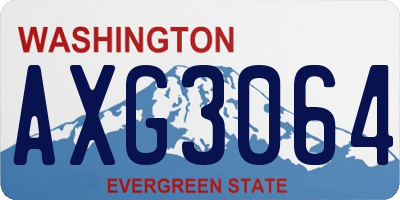WA license plate AXG3064