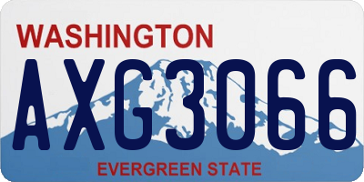 WA license plate AXG3066