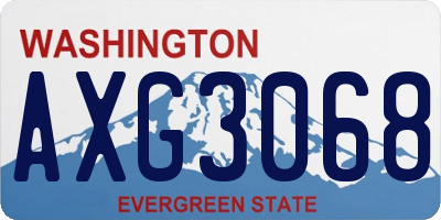 WA license plate AXG3068