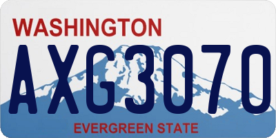 WA license plate AXG3070