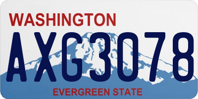 WA license plate AXG3078